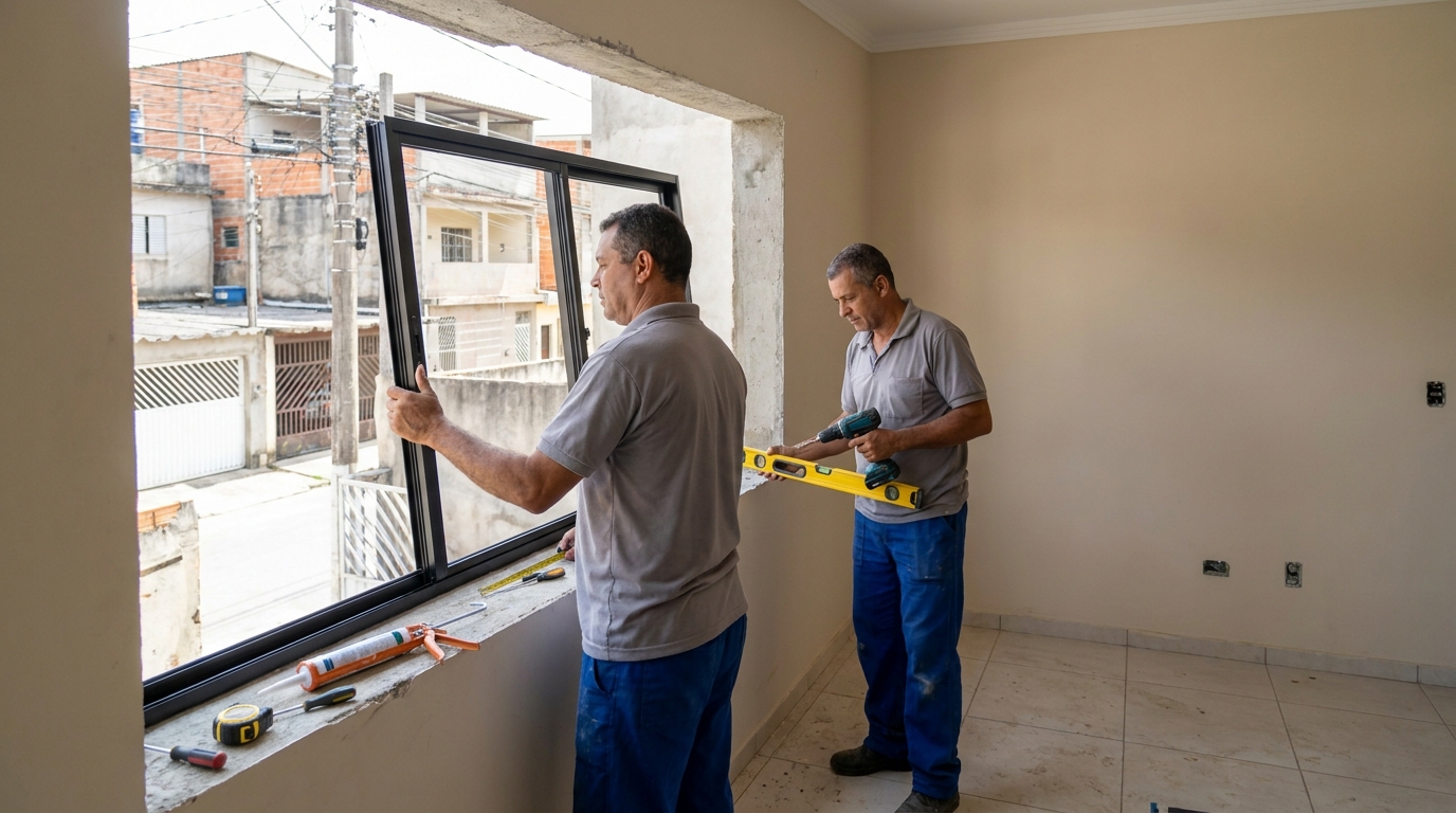 Esquadria de alumínio com vista para rua em Jaraguá do Sul-SC